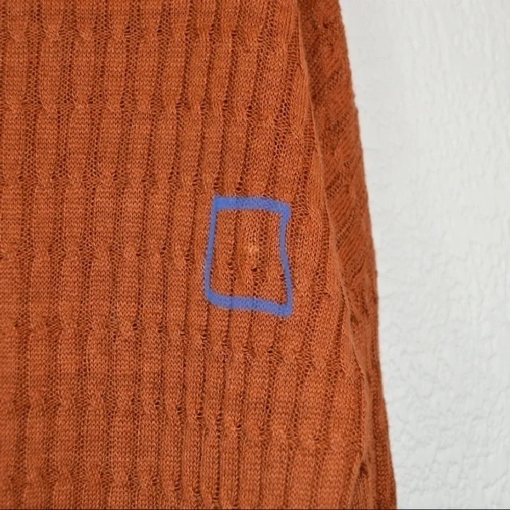 J Crew Waffle Weave Textured Lightweight Pullover Sweater Top Rust Color Size XS